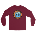 Gulf of Sidra Yacht Club Long Sleeve T-Shirt – front view, maroon