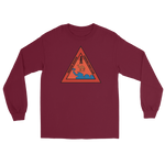 Indian Ocean Caravan Yacht Club Long Sleeve T-Shirt – front view, maroon