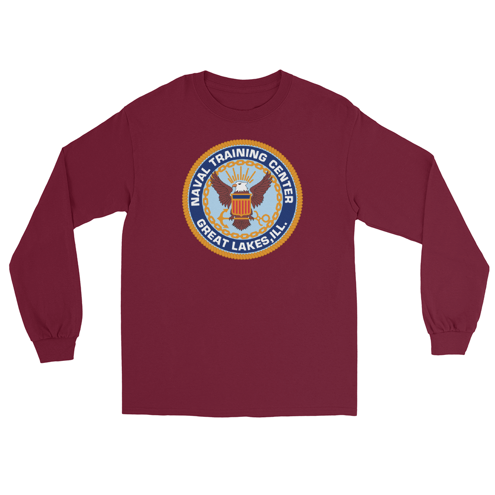 NTC Great Lakes Crest Long Sleeve T-Shirt – front view, maroon