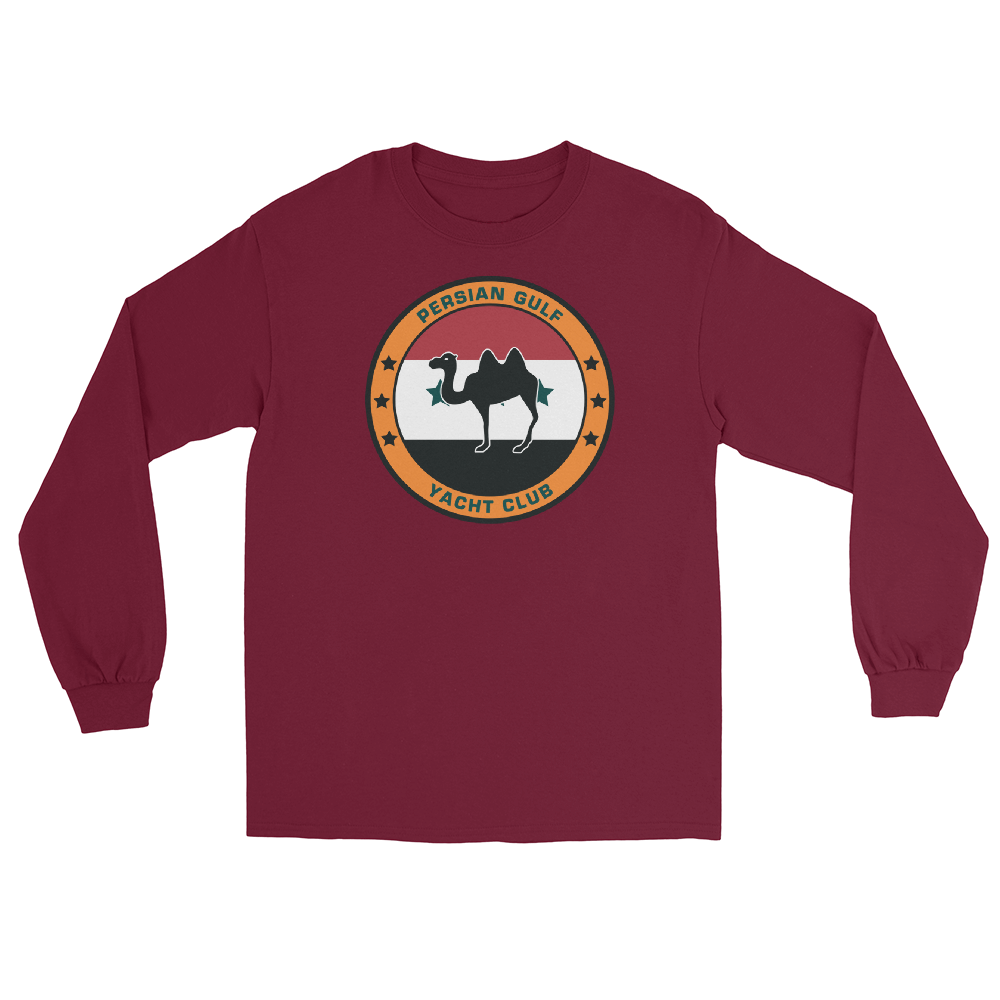 Persian Gulf Yacht Club (c) Long Sleeve Shirt – front view, maroon