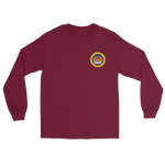 USS America (CVA/CV-66) Ship's Crest Long Sleeve T-Shirt – front view, maroon
