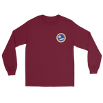 USS Constellation (CV-64) Ship's Crest Long Sleeve T-Shirt – front view, maroon