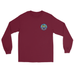 USS Coral Sea (CVA-43) Ship's Crest Long Sleeve Shirt – front view, maroon