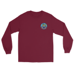 USS Coral Sea (CV-43) Ship's Crest Long Sleeve Shirt – front view, maroon