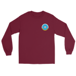 USS Dwight D. Eisenhower (CVN-69) Ship's Crest Long Sleeve T-Shirt – front view, maroon