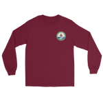 USS George H.W. Bush (CVN-77) Ship's Crest Long Sleeve T-Shirt – front view, maroon