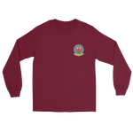 USS Independence (CVA/CV-62) Ship's Crest Long Sleeve Shirt – front view, maroon