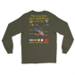 USS America (CVA-66) 1967 Long Sleeve Cruise Shirt - FAMILY – back view, military green