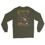 USS Abraham Lincoln (CVN-72) 1998 Long Sleeve Cruise Shirt – back view, military green