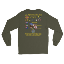 Load image into Gallery viewer, USS Abraham Lincoln (CVN-72) 2000-01 Long Sleeve Cruise Shirt