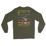 USS Abraham Lincoln (CVN-72) 2008 Long Sleeve Cruise Shirt – back view, military green