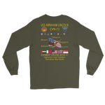 USS Abraham Lincoln (CVN-72) 2010-11 Long Sleeve Cruise Shirt – back view, military green