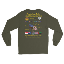 Load image into Gallery viewer, USS Abraham Lincoln (CVN-72) 1995 Long Sleeve Cruise Shirt - FAMILY