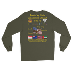 USS Abraham Lincoln (CVN-72) 1993 Long Sleeve Cruise Shirt - FAMILY – back view, military green