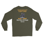 USS Yorktown (CVS-10) 1964-65 WESTPAC/VIETNAM Long Sleeve T-Shirt – back view, military green