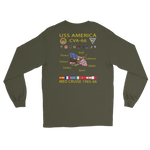 USS America (CVA-66) 1965-66 Long Sleeve Cruise Shirt – back view, military green