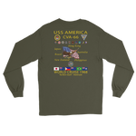 USS America (CVA-66) 1968 Cruise Shirt Long Sleeve Cruise Shirt – back view, military green