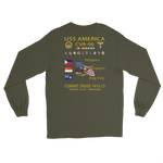 USS America (CVA-66) 1972-73 Long Sleeve Cruise Shirt – back view, military green