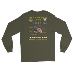USS America (CV-66) 1976 Long Sleeve Cruise Shirt – back view, military green