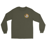 USS Abraham Lincoln (CVN-72) Ship's Crest Long Sleeve Shirt – front view, military green
