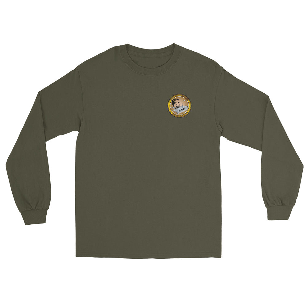 USS Abraham Lincoln (CVN-72) 1995 Long Sleeve Cruise Shirt – front view, military green