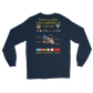 USS America (CVA-66) 1967 Long Sleeve Cruise Shirt - FAMILY – back view, navy