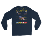 USS America (CVA-66) 1967 Long Sleeve Cruise Shirt - FAMILY – back view, navy