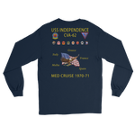 USS Independence (CVA-62) 1970-71 Long Sleeve Cruise Shirt – back view, navy