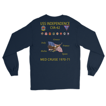 Load image into Gallery viewer, USS Independence (CVA-62) 1970-71 Long Sleeve Cruise Shirt