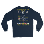 USS Abraham Lincoln (CVN-72) 1990 Around The Horn Long Sleeve Cruise Shirt – back view, navy