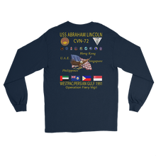 Load image into Gallery viewer, USS Abraham Lincoln (CVN-72) 1991 Long Sleeve Cruise Shirt