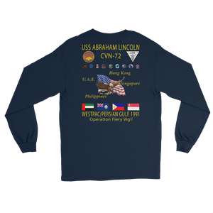 USS Abraham Lincoln (CVN-72) 1991 Long Sleeve Cruise Shirt