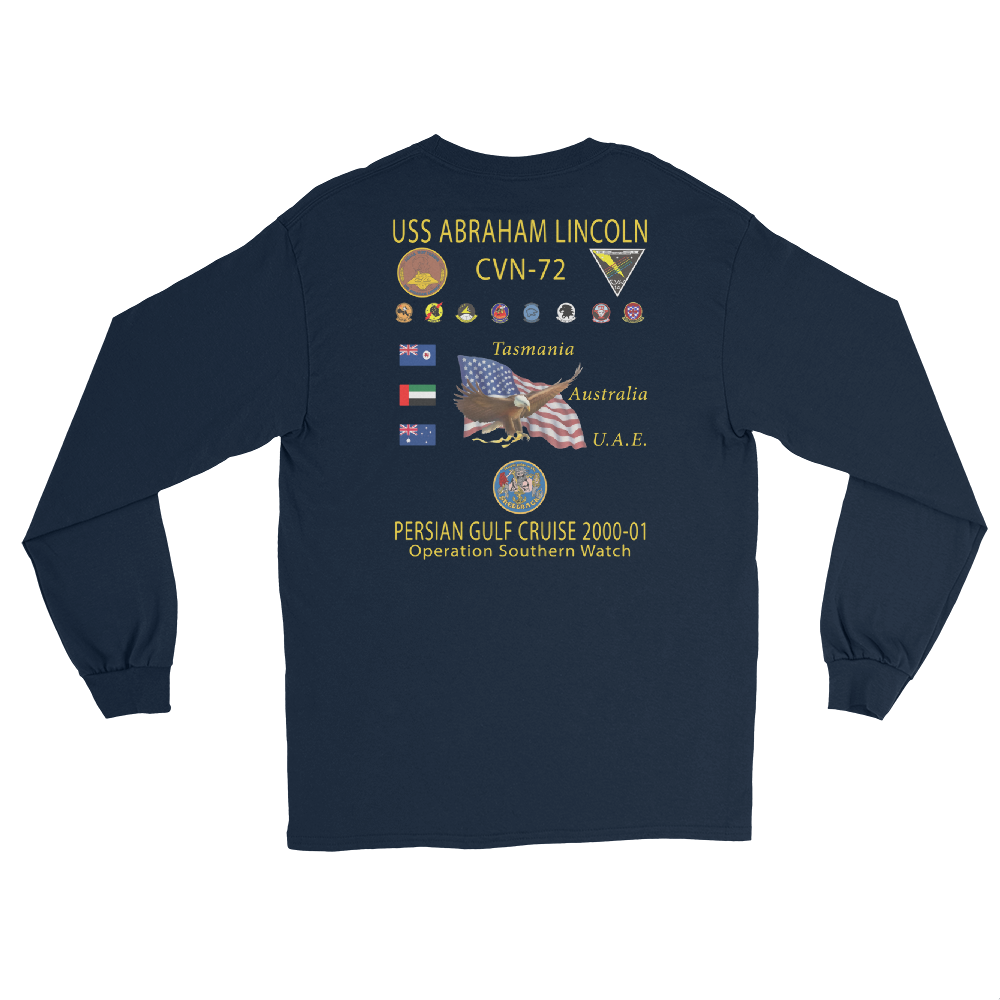 USS Abraham Lincoln (CVN-72) 2000-01 Long Sleeve Cruise Shirt