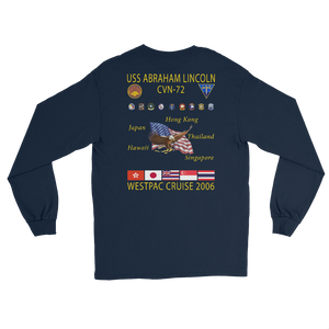 USS Abraham Lincoln (CVN-72) 2006 Long Sleeve Cruise Shirt – back view, navy