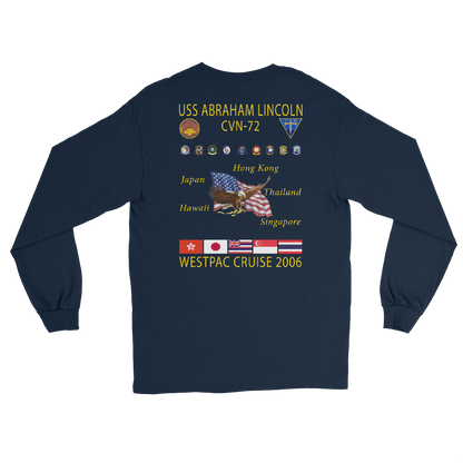 USS Abraham Lincoln (CVN-72) 2006 Long Sleeve Cruise Shirt – back view, navy