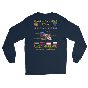USS Abraham Lincoln (CVN-72) 2008 Long Sleeve Cruise Shirt – back view, navy