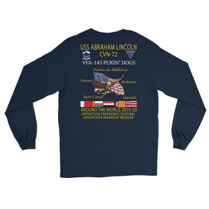 VFA-143 Pukin' Dogs 2019-20 Long Sleeve Cruise T-Shirt – back view, navy