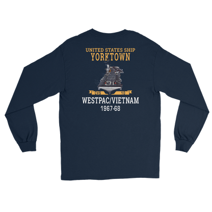 USS Yorktown (CVS-10) 1967-68 WESTPAC/VIETNAM Long Sleeve T-Shirt – back view, navy
