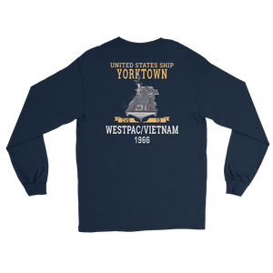 USS Yorktown (CVS-10) 1966 WESTPAC/VIETNAM Long Sleeve T-Shirt – back view, navy