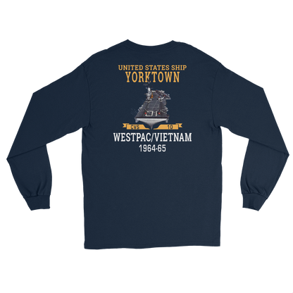 USS Yorktown (CVS-10) 1964-65 WESTPAC/VIETNAM Long Sleeve T-Shirt – back view, navy
