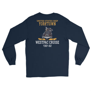 USS Yorktown (CVS-10) 1962-63 WESTPAC Long Sleeve T-Shirt – back view, navy
