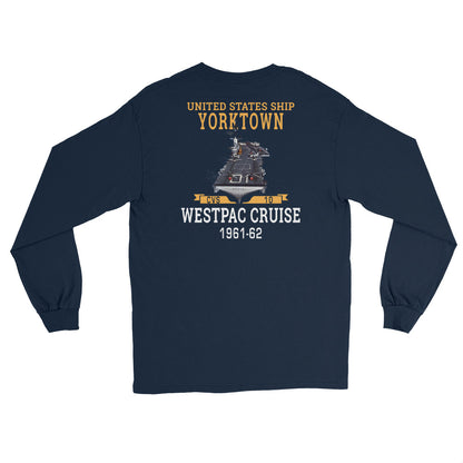 USS Yorktown (CVS-10) 1962-63 WESTPAC Long Sleeve T-Shirt – back view, navy