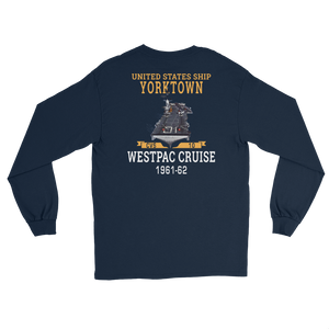 USS Yorktown (CVS-10) 1961-62 WESTPAC Long Sleeve T-Shirt – back view, navy