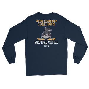 USS Yorktown (CVS-10) 1960 WESTPAC Long Sleeve T-Shirt – back view, navy