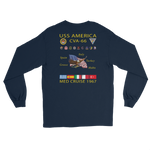 USS America (CVA-66) 1967 Long sleeve Cruise Shirt – back view, navy