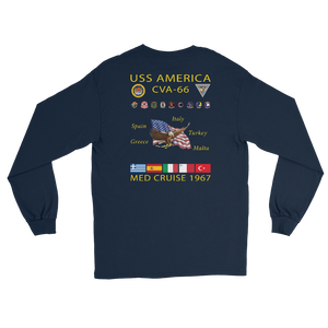USS America (CVA-66) 1967 Long sleeve Cruise Shirt – back view, navy