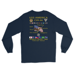USS America (CVA-66) 1968 Cruise Shirt Long Sleeve Cruise Shirt – back view, navy