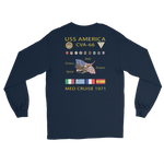 USS America (CVA-66) 1971 Long Sleeve Cruise Shirt – back view, navy