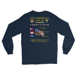 USS America (CVA-66) 1972-73 Long Sleeve Cruise Shirt – back view, navy
