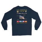 USS America (CVA-66) 1974 Long Sleeve Cruise Shirt – back view, navy